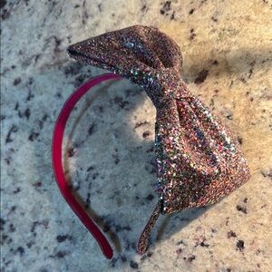 Kate Spade Pink Hair Accessory with Large Glittery Bow